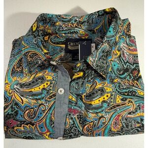Daniel Cremieux Men’s Casual Button-Down Shirt - Black, Yellow, Turquoise, Blue